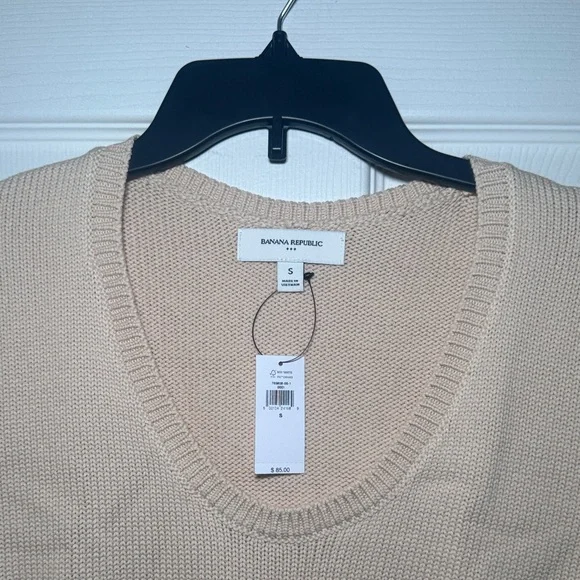 Banana Republic Light Tan Scoop Neck Pullover Knit Sweater Top - Picture 2 of 7